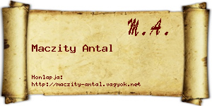 Maczity Antal névjegykártya